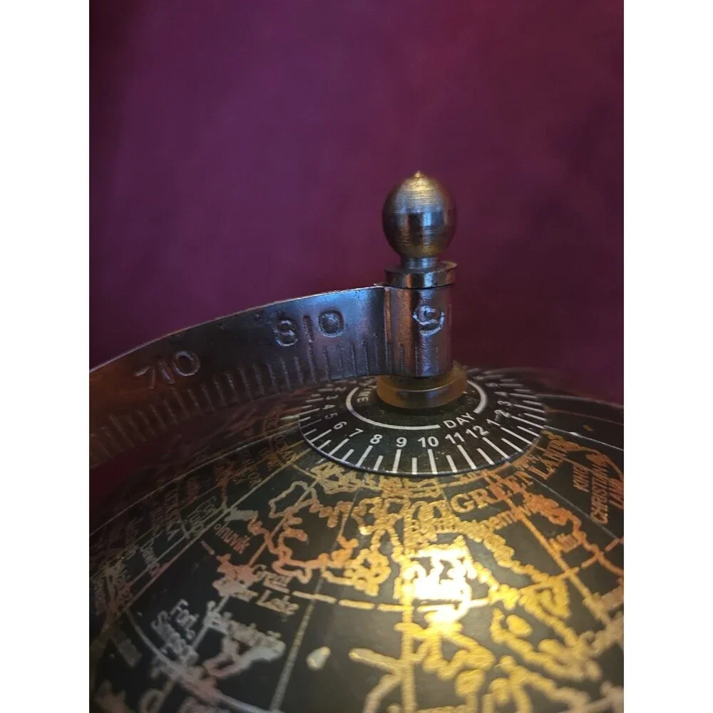 Better Homes & Gardens Black Gold Desk Globe World Map Decorative Accent